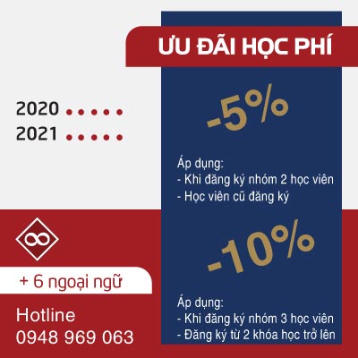 Giảm học phí khi đăng ký khóa học